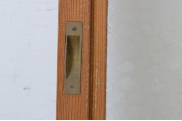 アンティーク建具　昭和レトロ　かわいいデザインが魅力のガラス戸1枚(引き戸)(R-065515)