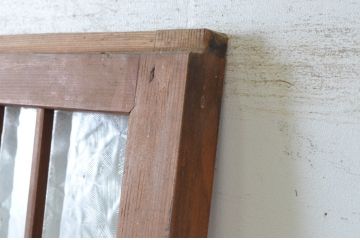 ビンテージ建具　昭和レトロ　かわいいデザインが魅力のガラス戸1枚(引き戸、ヴィンテージ)(R-065516)
