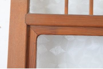 ビンテージ建具　昭和レトロ　かわいいデザインが魅力のガラス戸1枚(引き戸、ヴィンテージ)(R-065516)