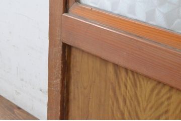 ビンテージ建具　昭和レトロ　かわいいデザインが魅力のガラス戸1枚(引き戸、ヴィンテージ)(R-065516)