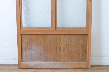 ビンテージ建具　昭和レトロ　かわいいデザインが魅力のガラス戸1枚(引き戸、ヴィンテージ)(R-065516)