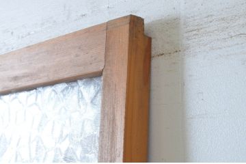 ビンテージ建具　昭和レトロ　かわいいデザインが魅力のガラス戸1枚(引き戸、ヴィンテージ)(R-065516)