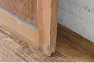 ビンテージ建具　昭和レトロ　かわいいデザインが魅力のガラス戸1枚(引き戸、ヴィンテージ)(R-065516)
