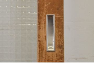 ビンテージ建具　チェッカーガラスの背の高いガラス戸2枚セット(引き戸、ヴィンテージ)(R-065517)