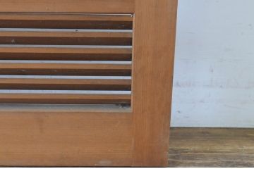 ビンテージ建具　チェッカーガラスの背の高いガラス戸2枚セット(引き戸、ヴィンテージ)(R-065517)