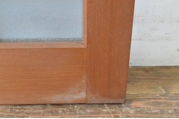 ビンテージ建具　チェッカーガラスの背の高いガラス戸2枚セット(引き戸、ヴィンテージ)(R-065518)