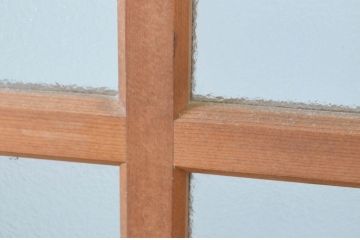 ビンテージ建具　チェッカーガラスの背の高いガラス戸2枚セット(引き戸、ヴィンテージ)(R-065518)