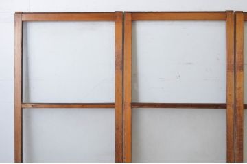 アンティーク建具　シンプルなデザインでインテリアに合わせやすい幅狭ガラス戸4枚セット(引き戸)(R-065519)