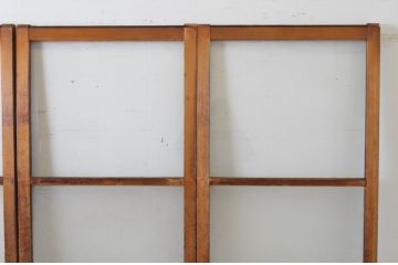 アンティーク建具　シンプルなデザインでインテリアに合わせやすい幅狭ガラス戸4枚セット(引き戸)(R-065519)