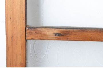アンティーク建具　シンプルなデザインでインテリアに合わせやすい幅狭ガラス戸4枚セット(引き戸)(R-065519)