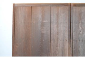ビンテージ建具　経年を感じさせる木味が魅力の雨戸3枚セット(板戸、引き戸、ヴィンテージ)(R-065524)