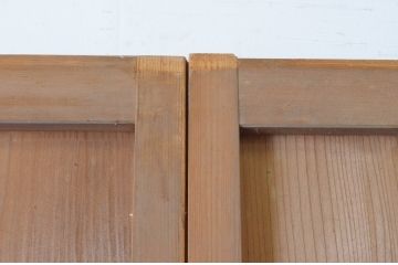 ビンテージ建具　経年を感じさせる木味が魅力の雨戸3枚セット(板戸、引き戸、ヴィンテージ)(R-065524)