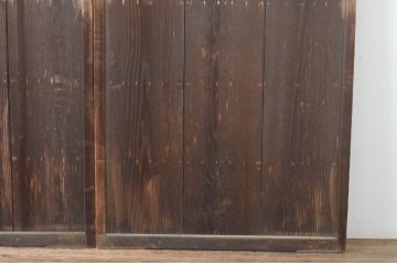 ビンテージ建具　経年を感じさせる木味が魅力の雨戸2枚セット(板戸、引き戸、ヴィンテージ)(R-065525)