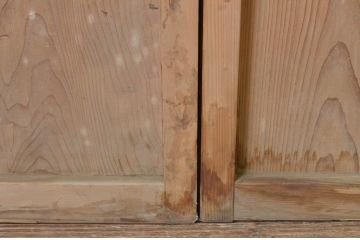 ビンテージ建具　経年を感じさせる木味が魅力の雨戸4枚セット(板戸、引き戸、ヴィンテージ)(R-065526)