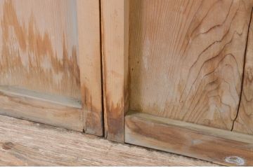 ビンテージ建具　経年を感じさせる木味が魅力の雨戸2枚セット(板戸、引き戸、ヴィンテージ)(R-065527)
