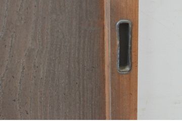 アンティーク建具　総欅(ケヤキ)材　1枚板のシンプルな引き戸2枚セット(板戸、窓)(R-065530)