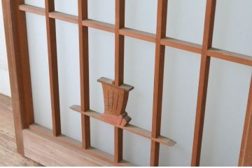 ビンテージ建具　山と海どちらの風情も味わえる書院ガラス戸2枚セット(窓、書院戸、引き戸、ヴィンテージ)(R-065532)