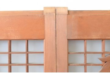 ビンテージ建具　迫力を感じる太い幹のデザインが目を惹く書院ガラス戸2枚セット(窓、書院戸、引き戸、ヴィンテージ)(R-065534)