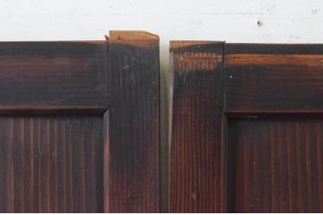 アンティーク建具　すすけた味わいが渋さを感じる板戸4枚セット(引き戸、窓)(R-065537)