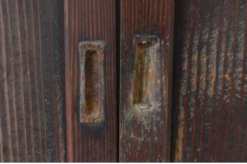 アンティーク建具　すすけた味わいが渋さを感じる板戸4枚セット(引き戸、窓)(R-065537)