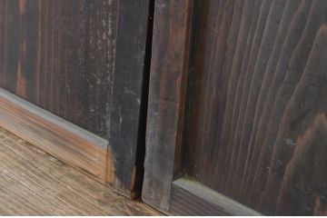 アンティーク建具　すすけた味わいが渋さを感じる板戸4枚セット(引き戸、窓)(R-065537)