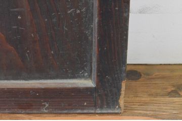 アンティーク建具　すすけた味わいが渋さを感じる板戸4枚セット(引き戸、窓)(R-065537)