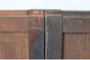 アンティーク建具　すすけた味わいが渋さを感じる板戸4枚セット(引き戸、窓)(R-065537)