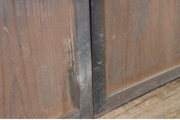 アンティーク建具　すすけた味わいが渋さを感じる板戸4枚セット(引き戸、窓)(R-065537)