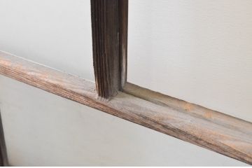 アンティーク建具　大正ロマンの雰囲気漂うデザインのガラス窓4枚セット(引き戸、ガラス戸)(R-065540)