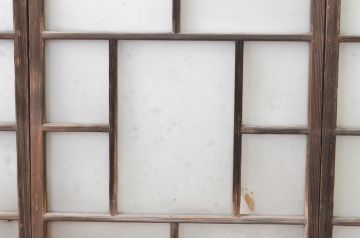 アンティーク建具　大正ロマンの雰囲気漂うデザインのガラス窓3枚セット(引き戸、ガラス戸)(R-065541)