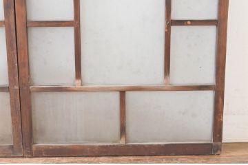 アンティーク建具　大正ロマンの雰囲気漂うデザインのガラス窓3枚セット(引き戸、ガラス戸)(R-065541)