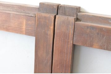アンティーク建具　大正ロマンの雰囲気漂うデザインのガラス窓3枚セット(引き戸、ガラス戸)(R-065541)
