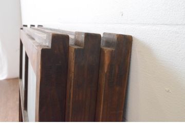 アンティーク建具　大正ロマンの雰囲気漂うデザインのガラス窓3枚セット(引き戸、ガラス戸)(R-065541)