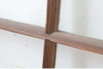 アンティーク建具　経年を感じさせる古い木味が魅力のガラス窓2枚セット(引き戸、ガラス戸)(R-065542)