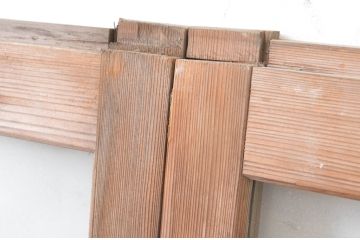 アンティーク建具　経年を感じさせる古い木味が魅力のガラス窓2枚セット(引き戸、ガラス戸)(R-065542)