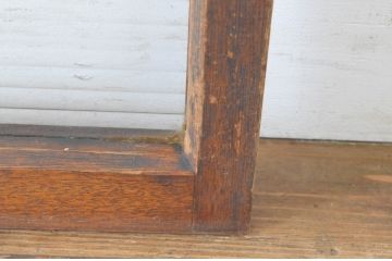 アンティーク建具　昭和レトロ　インテリアに合わせやすいシンプルなデザインのモールガラス窓2枚セット(引き戸、ガラス戸)(R-065543)