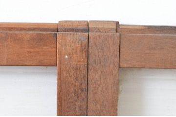 アンティーク建具　昭和レトロ　インテリアに合わせやすいシンプルなデザインのモールガラス窓2枚セット(引き戸、ガラス戸)(R-065543)