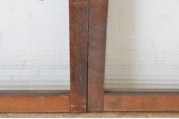 アンティーク建具　昭和レトロ　インテリアに合わせやすいシンプルなデザインのモールガラス窓2枚セット(引き戸、ガラス戸)(R-065543)