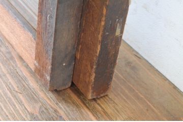 アンティーク建具　昭和レトロ　インテリアに合わせやすいシンプルなデザインのモールガラス窓2枚セット(引き戸、ガラス戸)(R-065543)