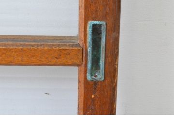 アンティーク建具　昭和レトロな雰囲気のお部屋作りにお勧めなモールガラス窓2枚セット(引き戸、ガラス戸)(R-065544)