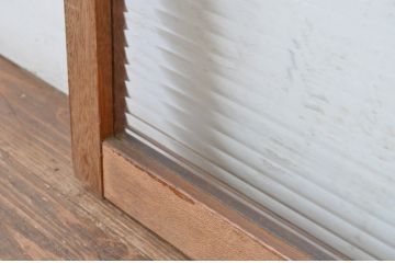 アンティーク建具　昭和レトロな雰囲気のお部屋作りにお勧めなモールガラス窓2枚セット(引き戸、ガラス戸)(R-065544)