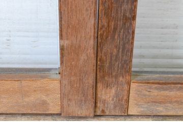 アンティーク建具　昭和レトロな雰囲気のお部屋作りにお勧めなモールガラス窓2枚セット(引き戸、ガラス戸)(R-065544)