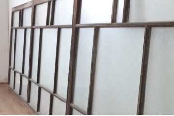 アンティーク建具　大正ロマン　ノスタルジックな雰囲気を醸し出すガラス窓4枚セット(ガラス戸、引き戸)(R-065545)