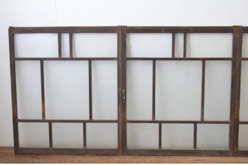 アンティーク建具　大正ロマン　ノスタルジックな雰囲気を醸し出すガラス窓4枚セット(ガラス戸、引き戸)(R-065545)