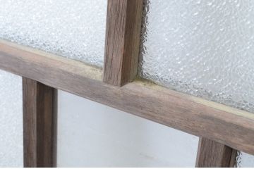 アンティーク建具　大正ロマン　ノスタルジックな雰囲気を醸し出すガラス窓2枚セット(ガラス戸、引き戸)(R-065546)