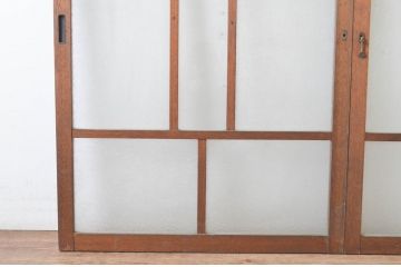 アンティーク建具　大正ロマン　ノスタルジックな雰囲気を醸し出すガラス窓2枚セット(ガラス戸、引き戸)(R-065546)
