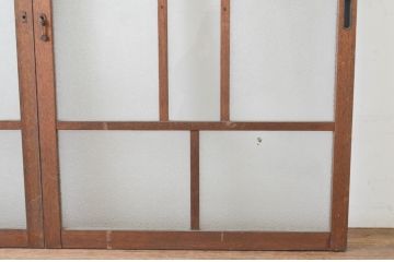 アンティーク建具　大正ロマン　ノスタルジックな雰囲気を醸し出すガラス窓2枚セット(ガラス戸、引き戸)(R-065546)