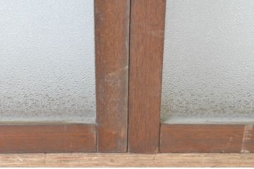 アンティーク建具　大正ロマン　ノスタルジックな雰囲気を醸し出すガラス窓2枚セット(ガラス戸、引き戸)(R-065546)