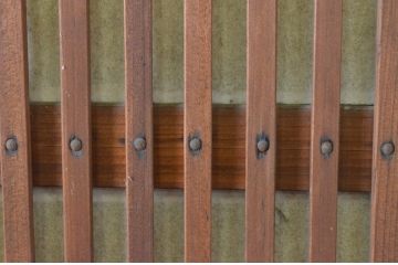 アンティーク建具　腰板欅(ケヤキ)材　風情のある佇まいが魅力的な裏障子付き幅狭格子戸4枚セット(引き戸、障子戸、ガラス帯戸)(R-065548)