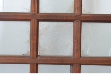 アンティーク建具　大正ロマン　レトロモダンな雰囲気漂うガラス帯戸4枚セット(ガラス戸、板戸、引き戸)(R-065549)